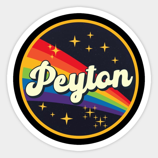 Peyton // Rainbow In Space Vintage Style Sticker by LMW Art